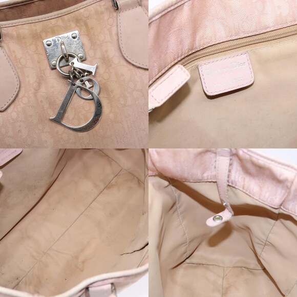 DIOR Trotter Canvas Tote Bag Pink Silver - Picture 11 of 12
